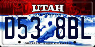 UT license plate D538BL