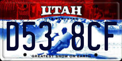 UT license plate D538CF