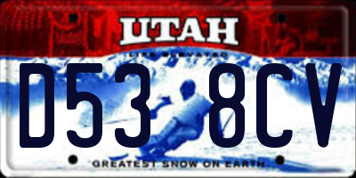 UT license plate D538CV