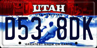UT license plate D538DK