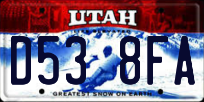 UT license plate D538FA