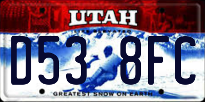 UT license plate D538FC