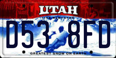 UT license plate D538FD