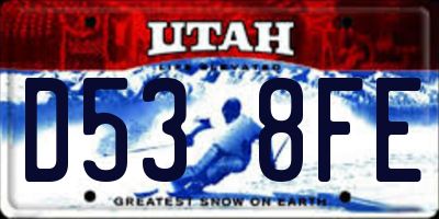 UT license plate D538FE
