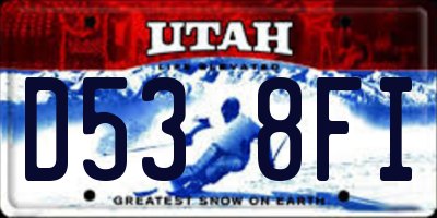 UT license plate D538FI