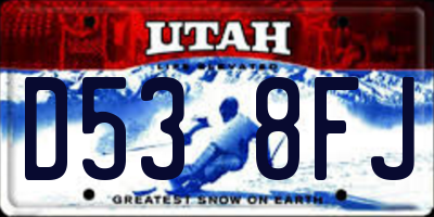 UT license plate D538FJ