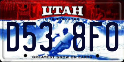 UT license plate D538FO