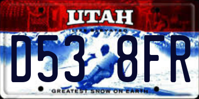 UT license plate D538FR
