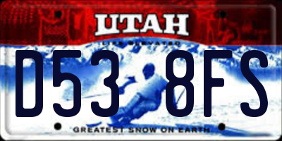UT license plate D538FS