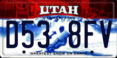 UT license plate D538FV