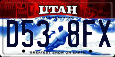 UT license plate D538FX