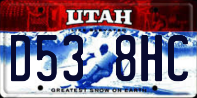 UT license plate D538HC
