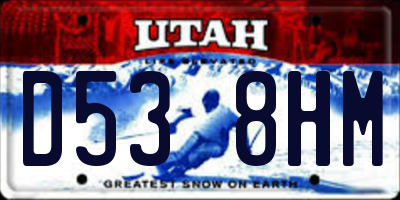 UT license plate D538HM
