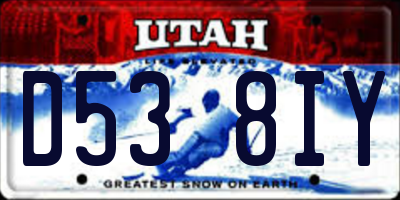 UT license plate D538IY