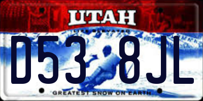 UT license plate D538JL