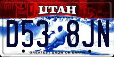 UT license plate D538JN
