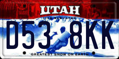 UT license plate D538KK