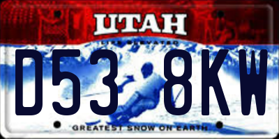 UT license plate D538KW