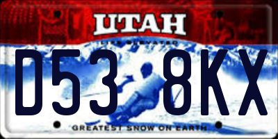 UT license plate D538KX