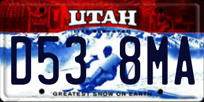 UT license plate D538MA
