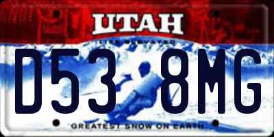 UT license plate D538MG