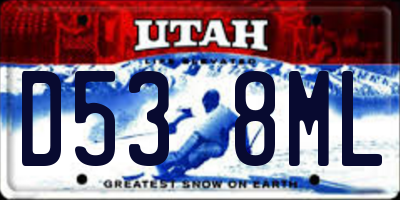 UT license plate D538ML