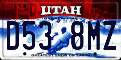 UT license plate D538MZ