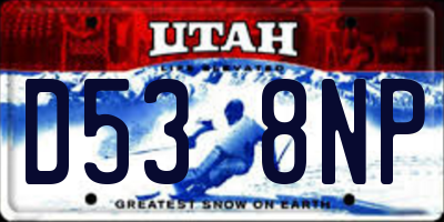UT license plate D538NP