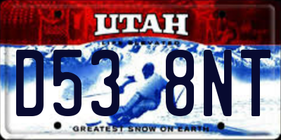 UT license plate D538NT