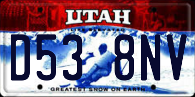 UT license plate D538NV