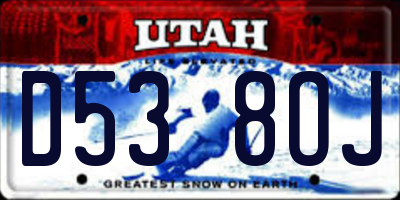 UT license plate D538OJ