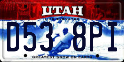 UT license plate D538PI