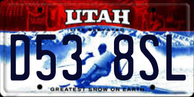 UT license plate D538SL