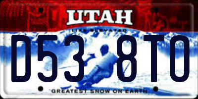 UT license plate D538TO