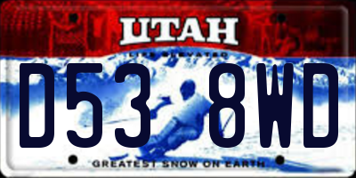UT license plate D538WD