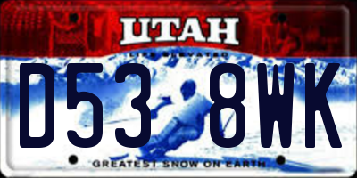 UT license plate D538WK