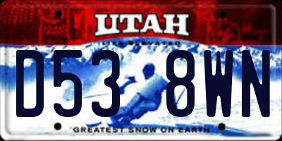 UT license plate D538WN