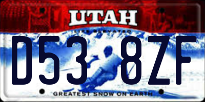 UT license plate D538ZF
