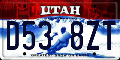 UT license plate D538ZT