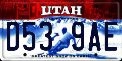 UT license plate D539AE