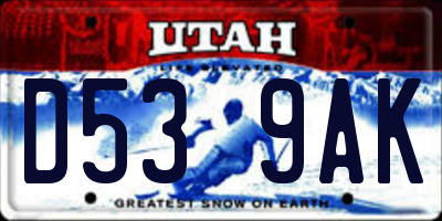 UT license plate D539AK