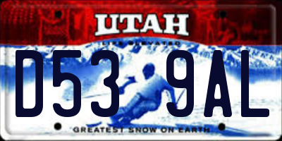 UT license plate D539AL