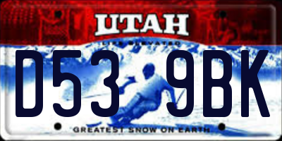 UT license plate D539BK