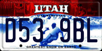 UT license plate D539BL