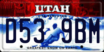 UT license plate D539BM