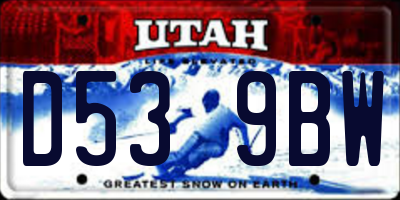 UT license plate D539BW