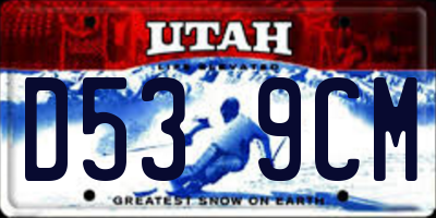 UT license plate D539CM