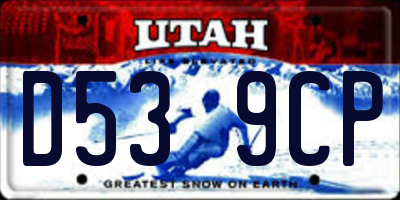 UT license plate D539CP