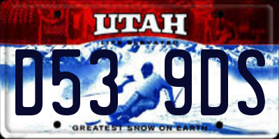 UT license plate D539DS