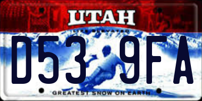 UT license plate D539FA